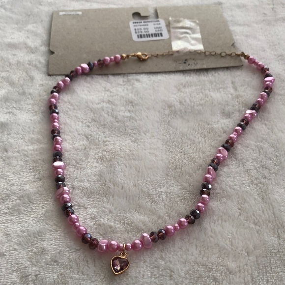 Urban Outfitters Jewelry - New Urban outfitters Cher Pearl Gem Heart necklace, choker